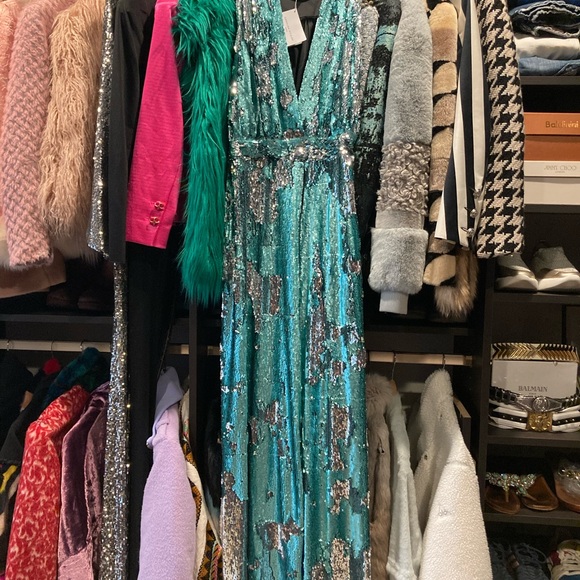 Caroline Ritzler (Paris) Green Metallic Jumpsuit - Picture 3 of 8